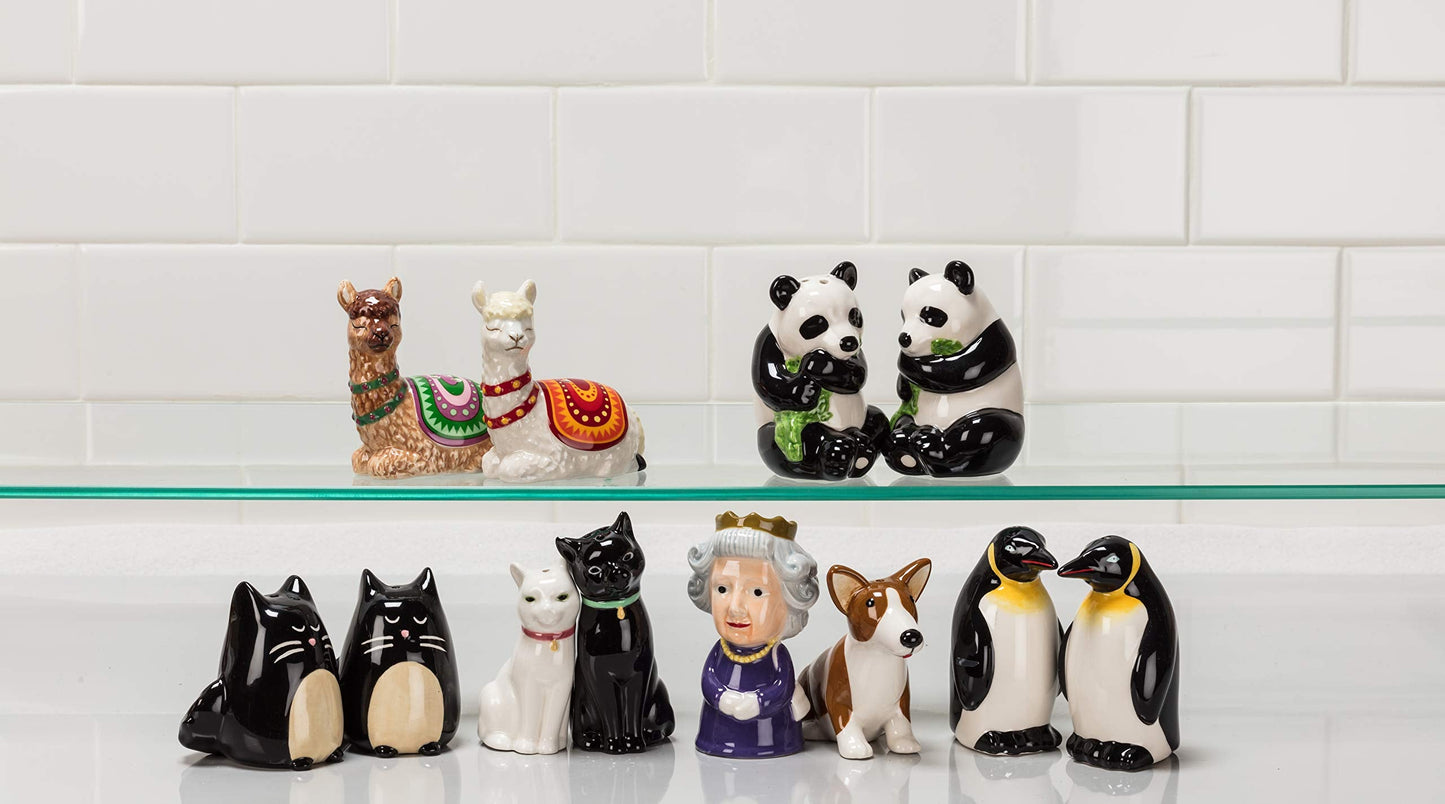 Abbott Collection Cuddling Cat Salt & Pepper-3.75" H, 3.75 inches high