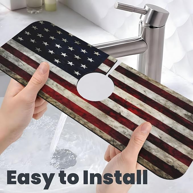 American flag Kitchen sink faucet pad, strong water absorption, anti slip