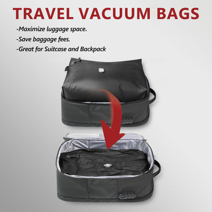 SUOCO Travel Pack Vacuum Kit, Vacuum Seal Bags for Clothing Travel with Cordless Pump, Carry-on Size Compression Packing Cubes for Luggage Suitcase Backpack, 4 Small
