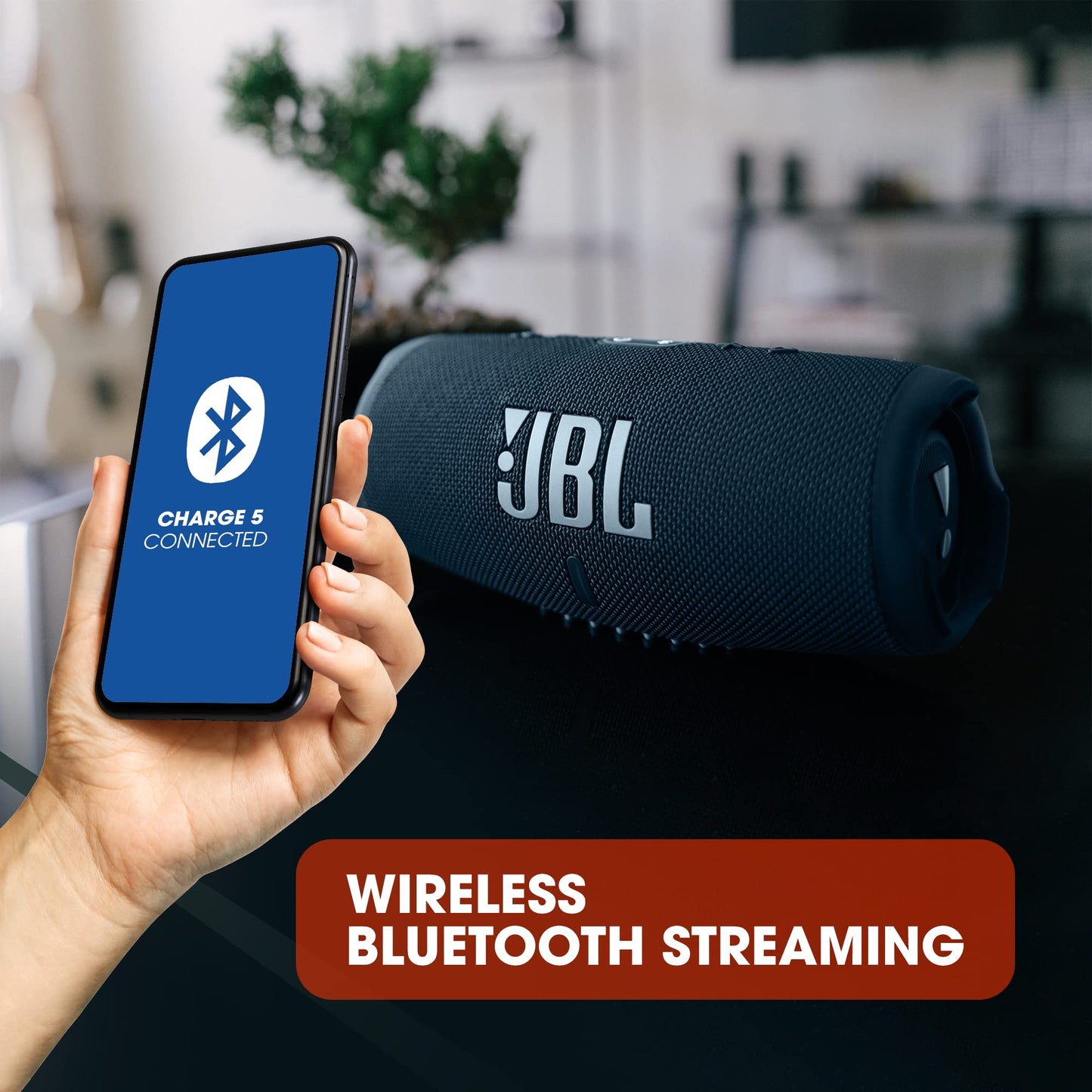 JBL Charge 5 Portable Bluetooth Speaker with Deep Bass, IP67 Waterproof and Dustproof, 20 Hours of Playtime, Built-In Powerbank, Blue