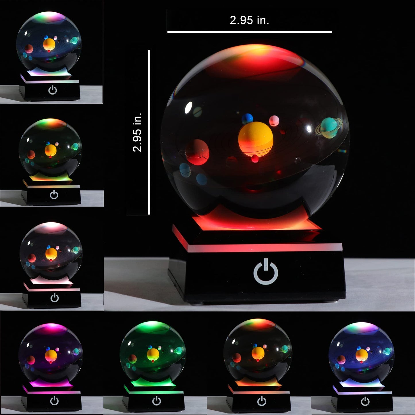 Qianwei 3D Solar System Model Crystal Ball Astronomy Gifts Men Space Decor