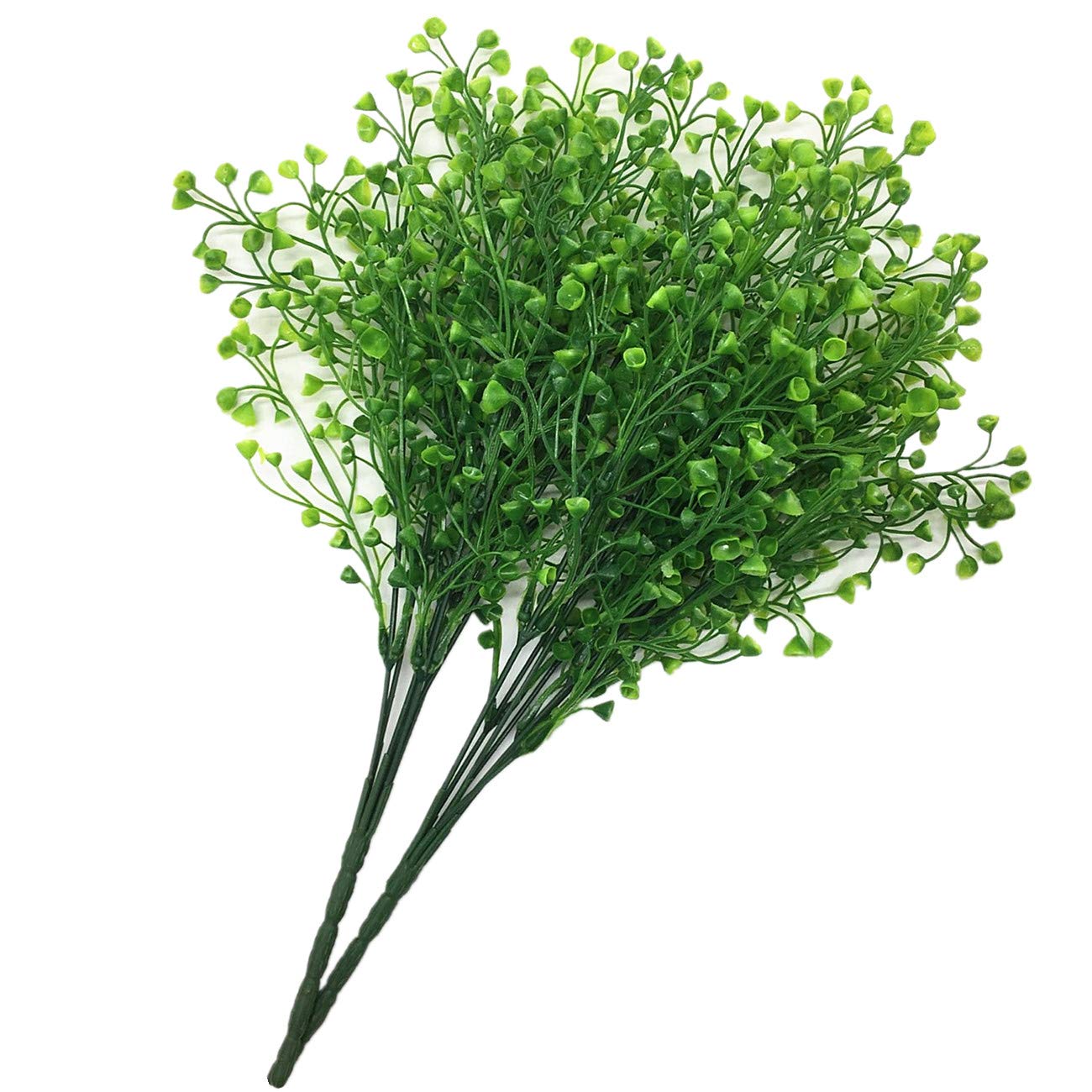 PASYOU Artificial Plants, Fake Bell Grass Flowers Plastic Greenery Lifelike Patio Yard Corridor Indoor Outdoor Home Garden Balcony Party Pot Planter Filler Table Arrangement Decoration Green 8 pcs