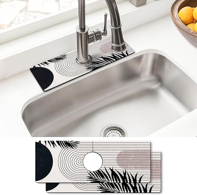 Sink Faucet Absorbing Mat, 2 Pack Drying Mat Around Faucet Sink Splash Guard