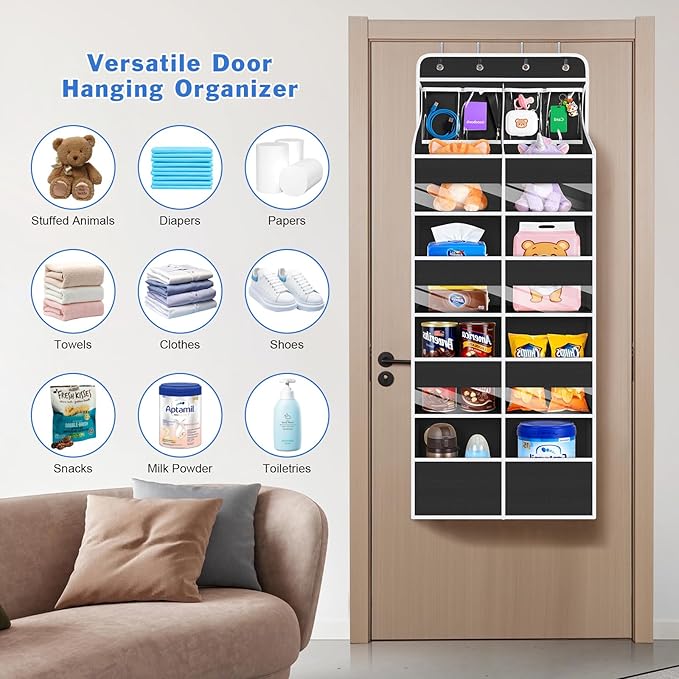 Univivi 5-Shelf Over Door Hanging Organizer Fabric Door Storage