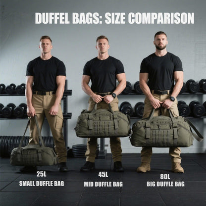Miramrax Travel Duffle Bag Backpack for Men - Large Tactical Bags Weekender Gym Bag for Overnight Traveling Military Workout Deployment Sports (Green, 25L)