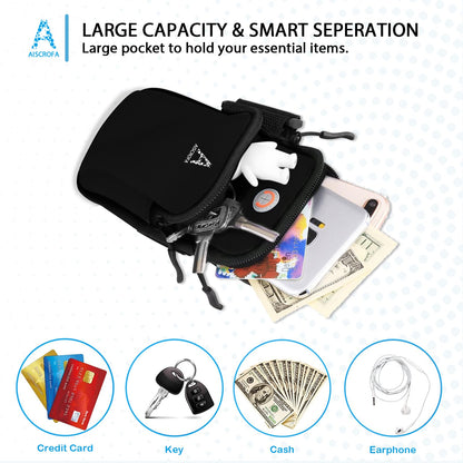 AiScrofa Sports Armband, Running Gym Universal Smartphone Arm Bag with Earphone Hole Multifunctional Pockets foriPhone 15, 14, 13, 12, 11 Pro Max, Xs, Xr, X, 8 Plus, SE, Galaxy S22 Ultra and More