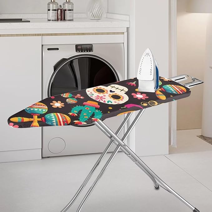 Mexican Skull Cactus Ironing Board Cover-15x 54 Elastic Edges Non-Slip Day of