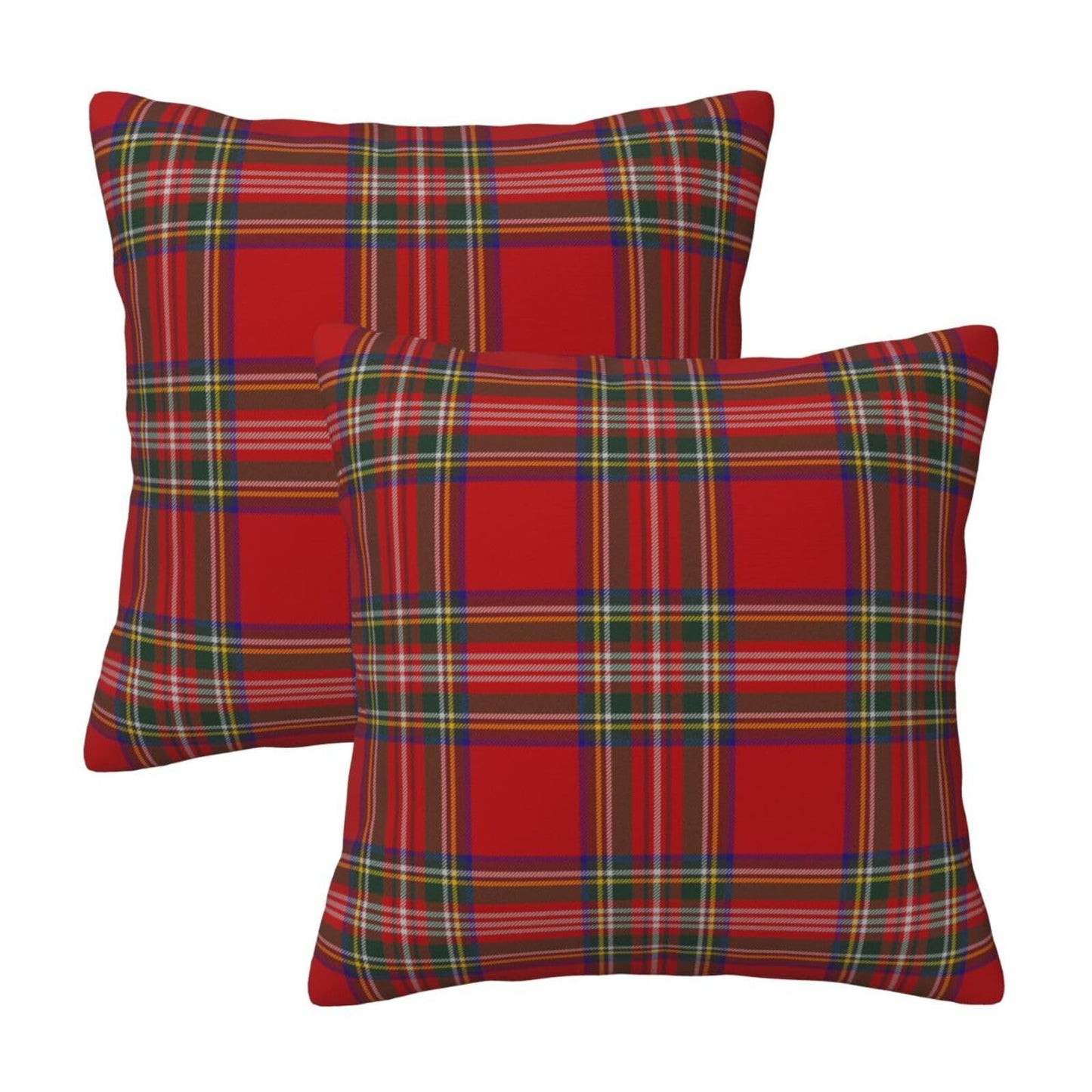 GOOESING Christmas Plaid Pillow Covers 22x22 Inch Set of 2 Scottish Tartan Farmhouse Throw Pillow Case Cushion Cover for Sofa Couch Home Decor, Red and Green