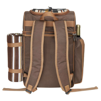 Hap Tim Picnic Basket Backpack for 2 Person with 2 Insulated Cooler Compartment, Wine Holder, Fleece Blanket, Cutlery Set, Wedding Gifts for Couples, Bridal Shower Gifts, Engagement Gifts