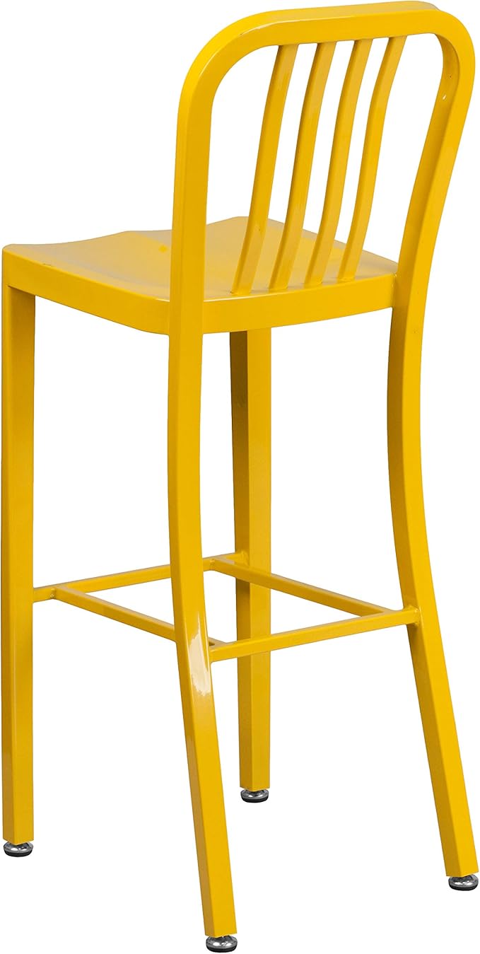 Flash Furniture Commercial Grade 30" High Yellow Metal Indoor-Outdoor Barstool