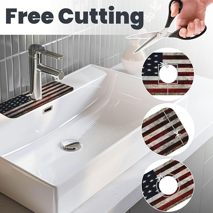 American flag Kitchen sink faucet pad, strong water absorption, anti slip
