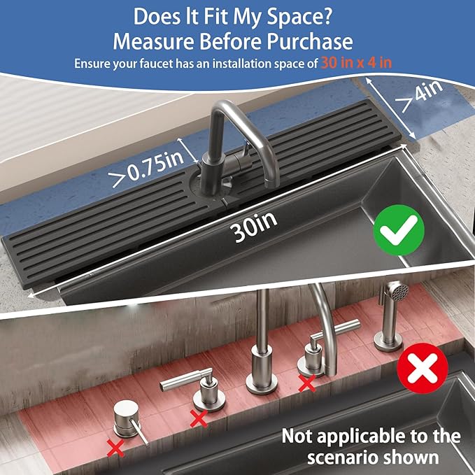 Fast Drying Kitchen Sink Splash Guard, Durable Stone Kitchen Faucet Mat