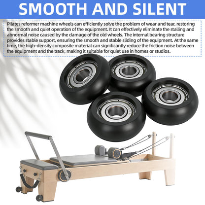 stufool 8 Pcs Pilates Reformer Machine Wheels Compatible with Aero Pilates Reformer, Pilates Machine Wheels, Smooth and Quiet Glide, Easy to Install