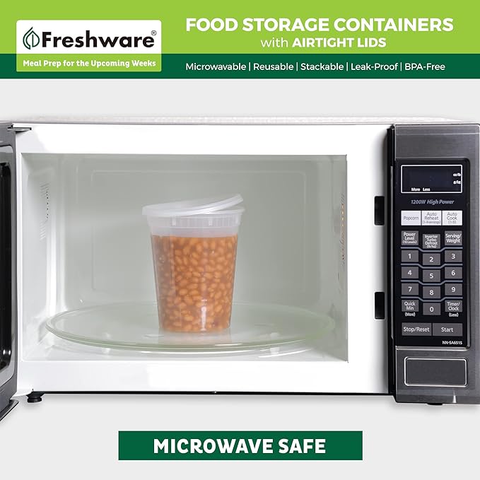 Freshware Food Storage Containers 32 oz Plastic Deli Containers