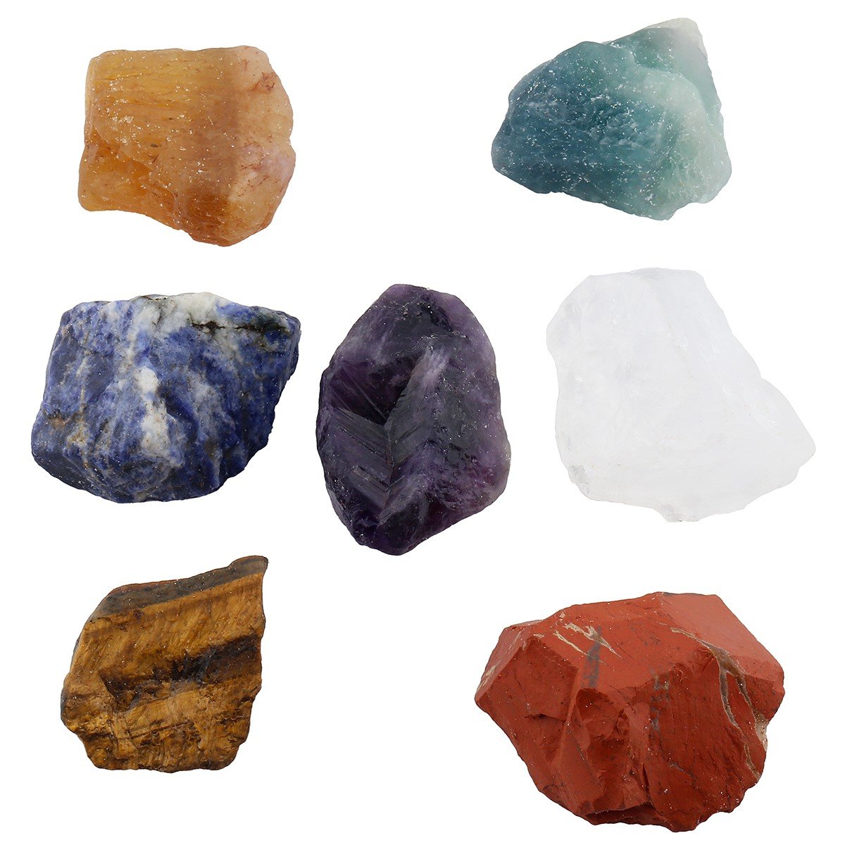 rockcloud Healing Crystal Kit,7 Chakra Stones Raw Crystals Reiki Blancing Meditation