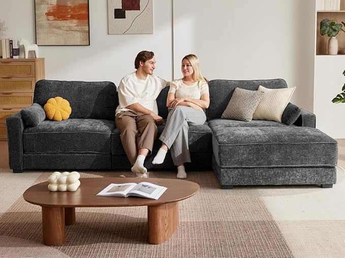 Vipbear 120" Oversized Modular Sectional Sofa, L Shaped Couch Set