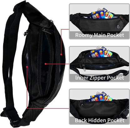 Fanny Packs for Men and Women, Waterproof Sports Waist Pack Bag for Travel Hiking Running Hands-free Wallets, Easy Carry Any Phone