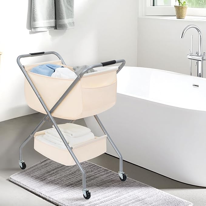 STORAGE MANIAC Collapsible Laundry Cart