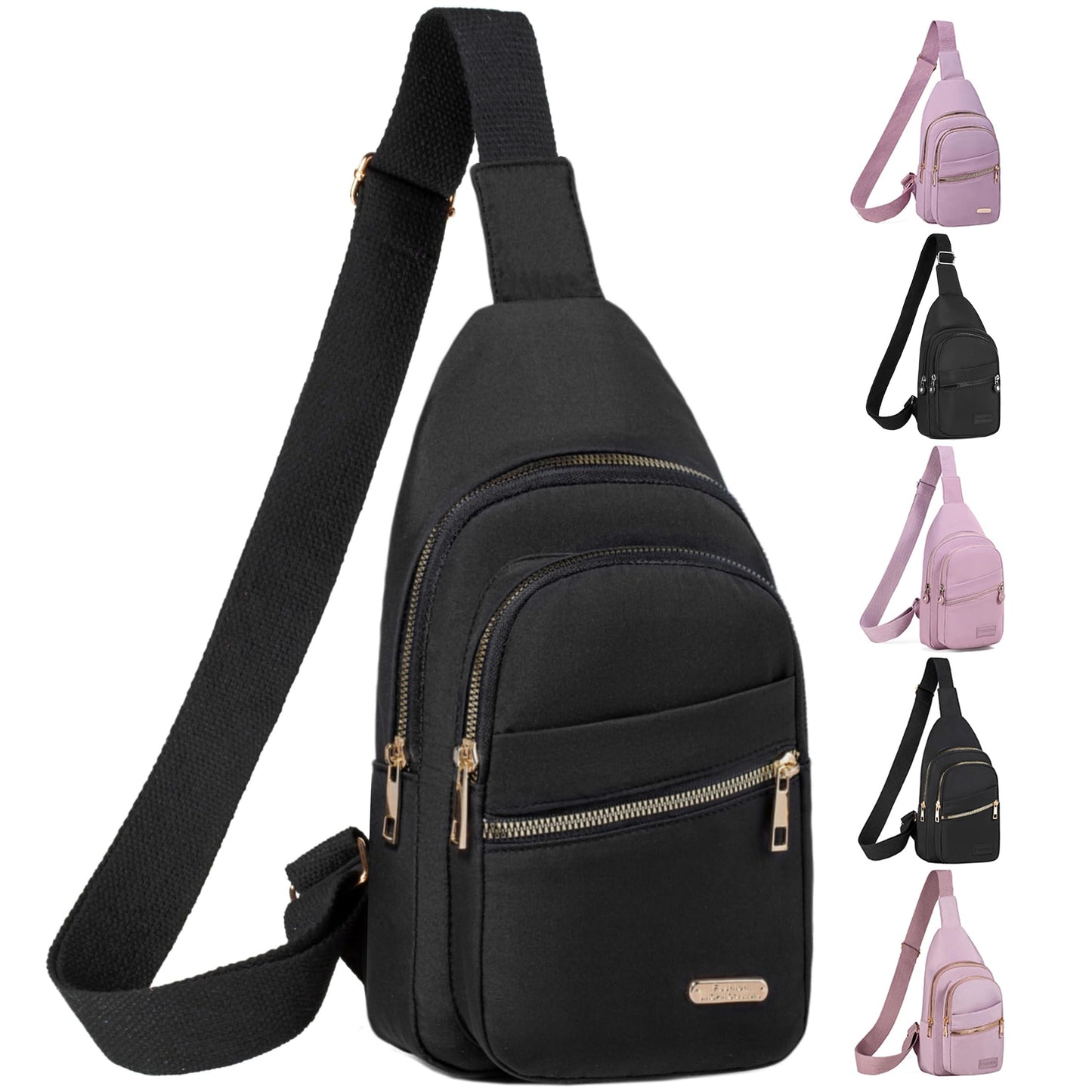 Cross Body Bag Sling Backpack Fanny Pack Small Crossbody Bags for Women Trendy - Black