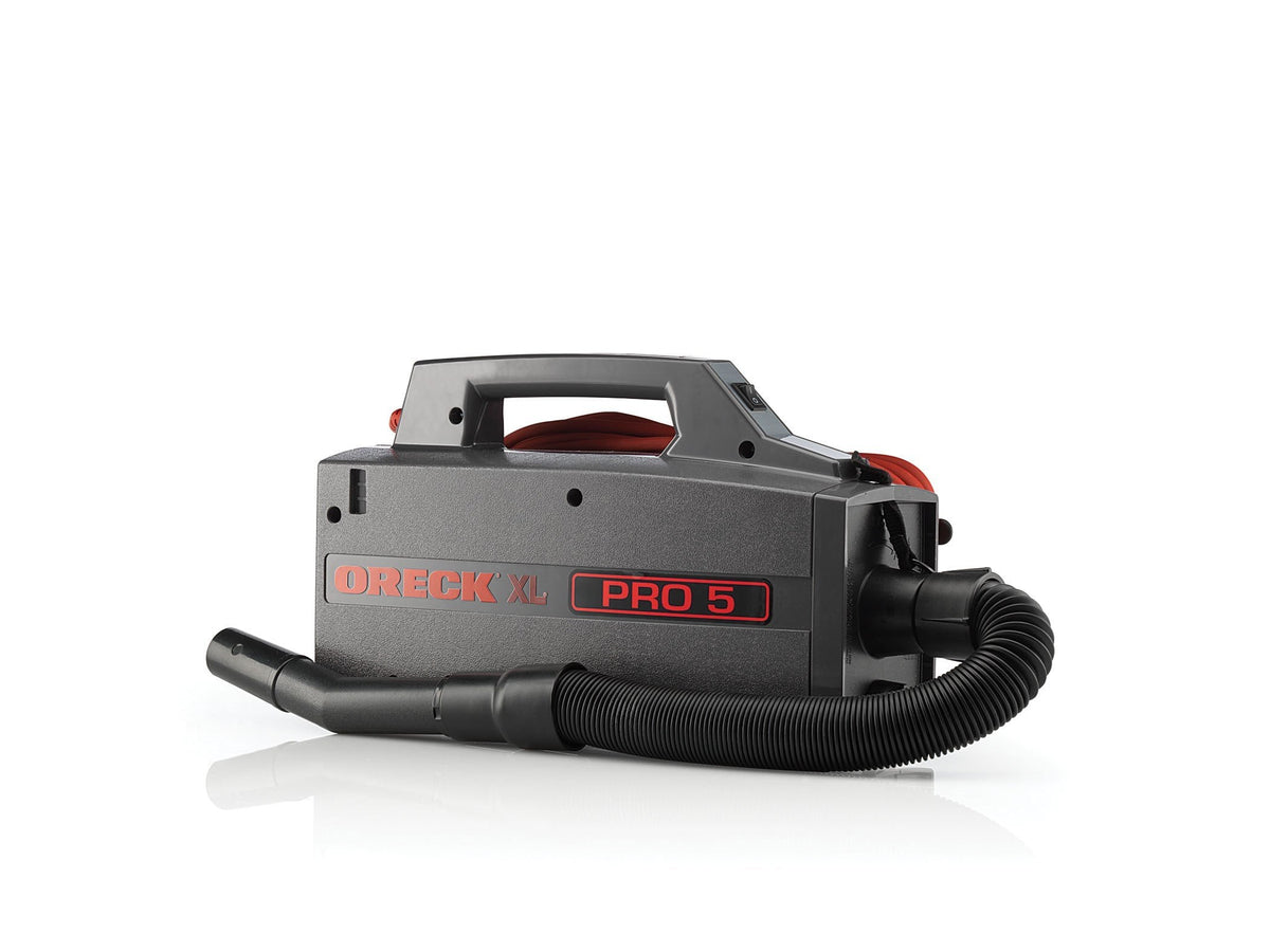 Oreck Commercial XL Pro 5 Super Compact Canister Vacuum Cleaner, Lightweight Bagged Canister Vac with Attachments, Portable, Extended Cleaning Reach, Corded Vacuum Cleaners for Commercial Use