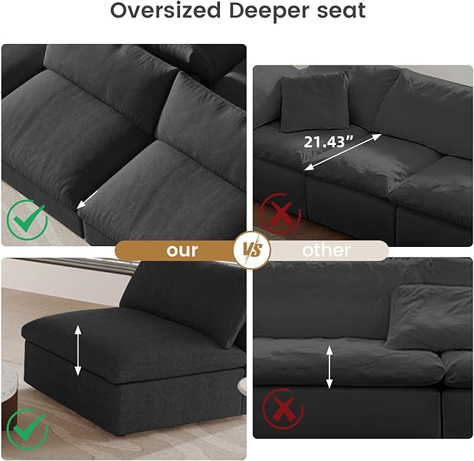 Cloud Modular Sectional Sofa Couch, 80.3" Convertible Couches Lovesofa