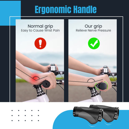 Bike Grips Rubber Ergonomic Antislip Handlebar Grips for MTB Bicycle Mountain