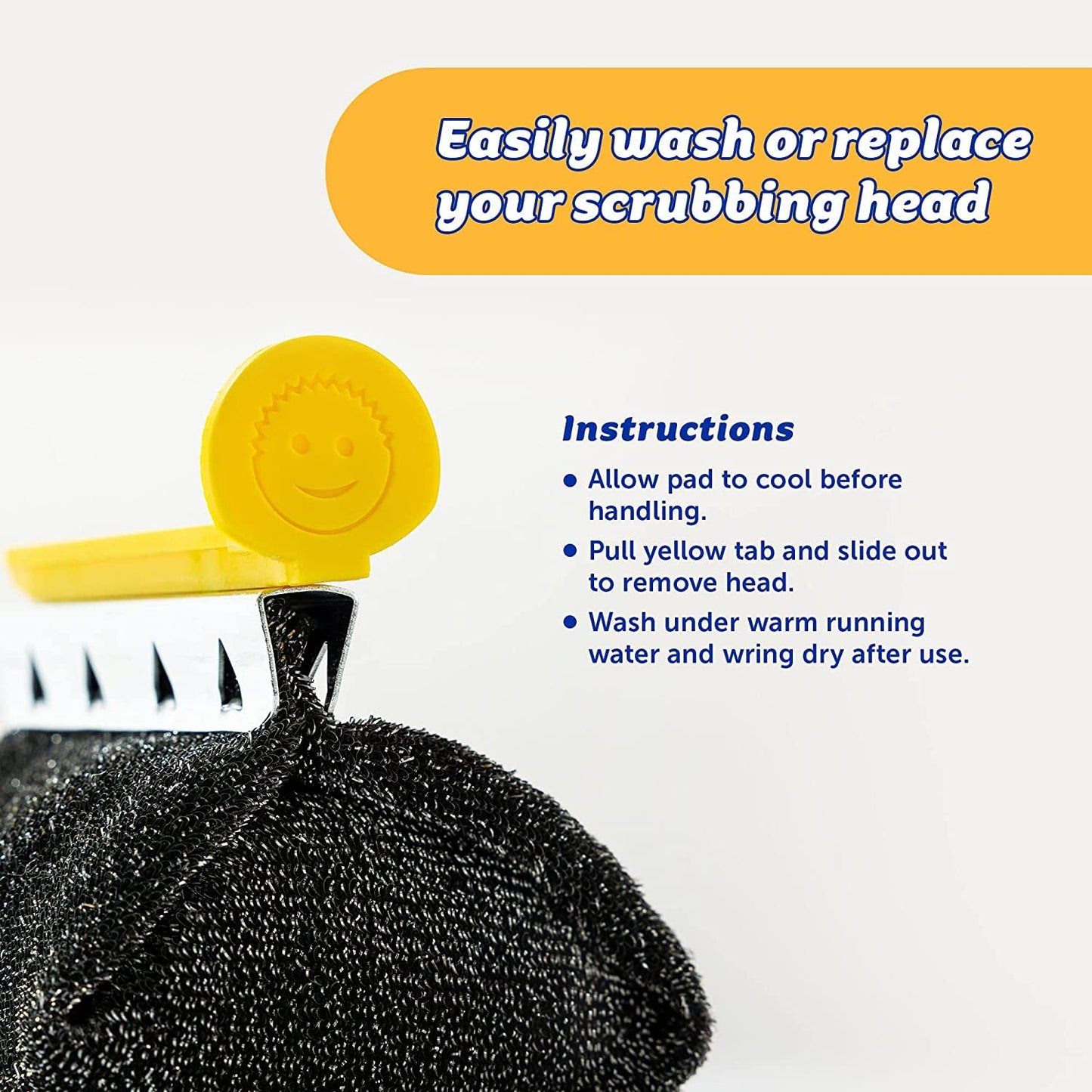 Scrub Daddy BBQ Daddy - BBQ Cleaning Brush Replacement Head, Barbeque Grill Cleaner, Wire Bristle Free with FlexTexture, Barbecue Cleaner Brushes, High-Tech Cleaning Accessories for Men