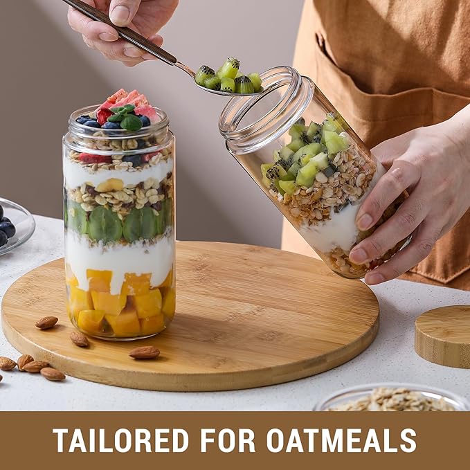 NETANY 4-pack 24oz Glass jars
