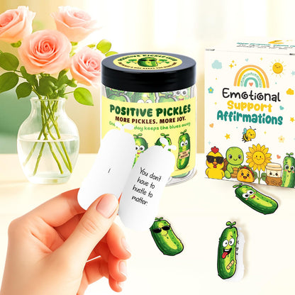 60 Positive Pickle Affirmation Cards Jar - Funny Galentines Day Gifts For Teen Girls Trendy Stuff, Valentine Pickle Gifts For Women, Cute Birthday Gift For Friends, Daughter, Sister, Adult