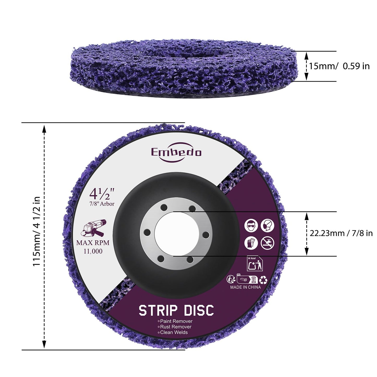 5PCS Strip Discs for Angle Grinder Paint Scraper Rust Remover for Metal,115mm Paint Stripper Abrasive Wheel Surface Polish Clean Tool
