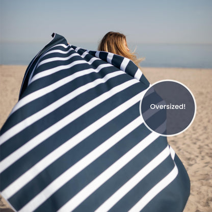 SummerSand Microfiber Beach Towel XXL Oversized (71 x 63 in) - Quick Dry, Sand Free - Compact and Lightweight for Travel - Recycled Materials - Extra Large Beach Blanket – Deep Blue