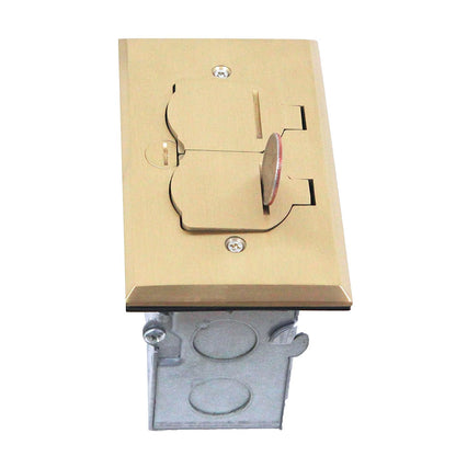 ENERLITES Flip Lid Cover Floor Box Kit with 20A Tamper-Weather Resistant Receptacle Outlets, 1-Gang 5" x 2.87" Cover, Watertight Gaskets, 975507-C and 975507-S