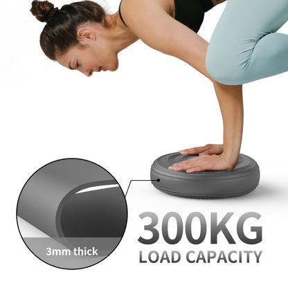 FITMIND Inflated Wobble Cushion,Dyna Disc,Circular Non-slip Texture for Comfortable Sitting,Wiggle Seat to Improve Posture, Fitness, Stability for Sensory Kids Adults,Balance Seat with Pump for Core Strength
