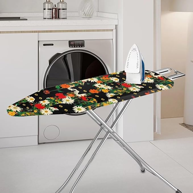 Black Cat Floral Ironing Board Covers Standard Washable Ironing Board Protector