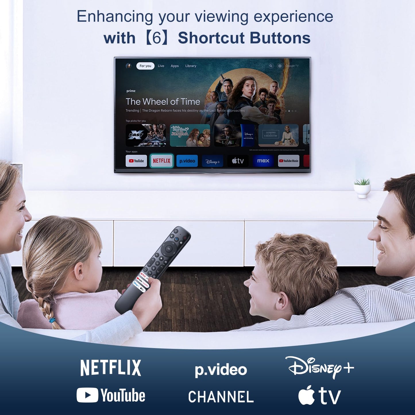 Voice Remote Only for TCL-Google-TV-Remote-Control Replacement,RC813 Remote Compatible with TCL 4k QLED/UHD/QD-Mini LED Series Smart TVs(Not for Fi & Roku TVs)