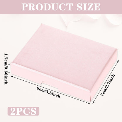 2 Pack Small Jewelry Gift Box, Cardboard Jewellery Box with Lids Pendent Storage Case Necklace Bracelet Earring Cardboard Organizer Square Jewelry Gift Boxes for Necklaces Bracelets Earrings(Pink)