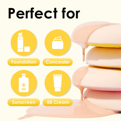 5Pcs Makeup Sponge For Foundation Concealer And Powder, Latex Free Blender Sponge For Natural And Easy Makeup Soft Long-lasting And Beginner-friendly, Green, Medium