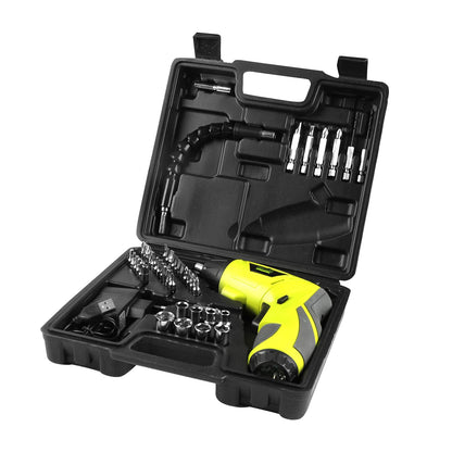 DEWINNER Electric Cordless Screwdriver, Drill Driver Set, USB 3.6V 3N·m Max Torque with 1300 mAh Battery & 45 Piece Screwdriver and Wood Bit Assortment