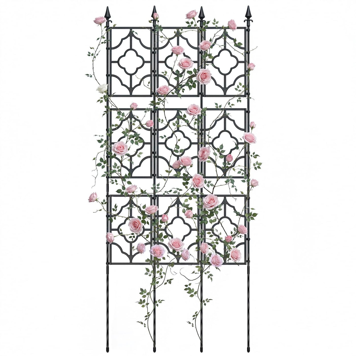 Housolution 64.57×25.28in Garden Trellis for Climbing Plants Outdoor, Plant Trellis Frame with Plastic Coated Iron Tubes for Vines Flowers Vegetable, Plant Climbing Frame Indoor Outdoor