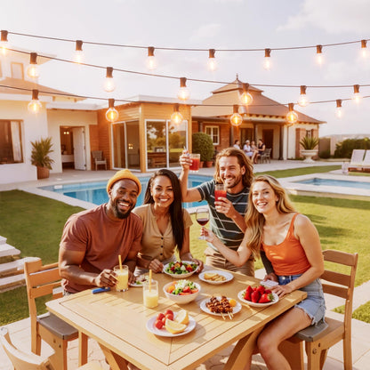 Svater Outdoor String Lights 300 FT, Patio Lights Outside with 156 G40 Shatterproof LED Bulbs, Waterproof Hanging Globe Lighting for Bistro Backyard Cafe Market, Warm White 2700K（3 x 100 FT）