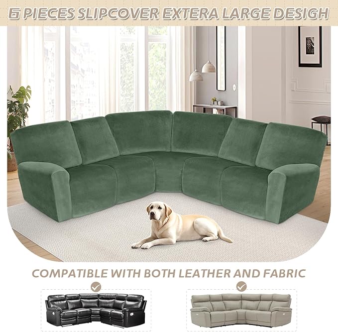 Arfntevss Sectional Recliner Couch Covers Velvet Corner Sectional Sofa Cover