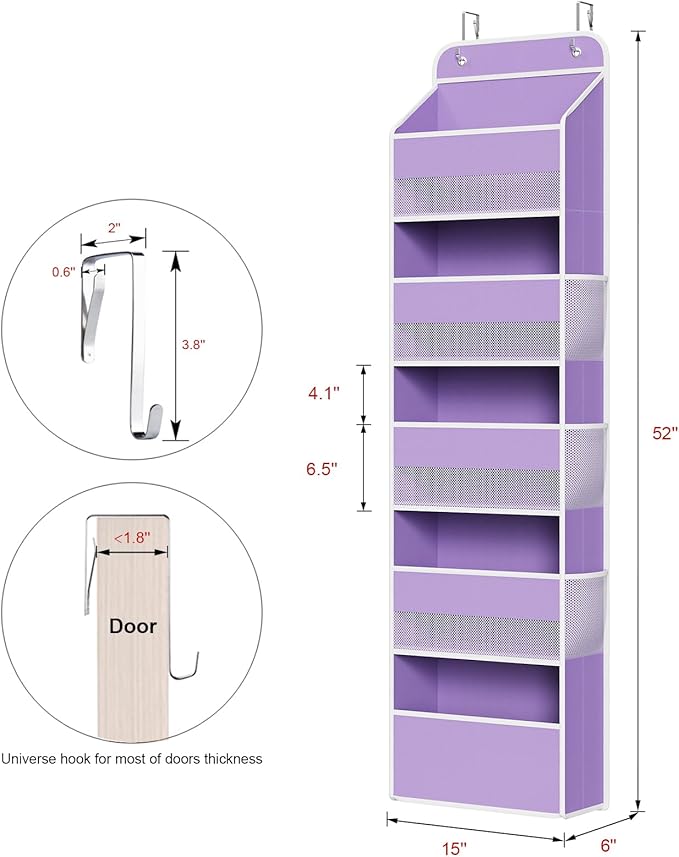 Univivi 5-Shelf Over The Door Hanging Organizer, Back of Door Organizer