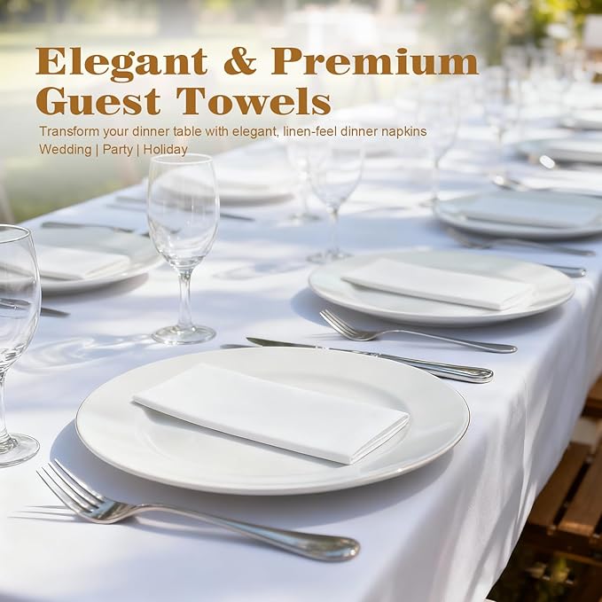 GINKGO 200 Pack Disposable Linen-Feel Guest Hand Towels, Thick & Absorbent