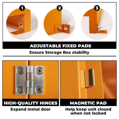 Sidasu Propane Tank Storage Cage for 8 Cylinders-31.5"x30"x67", Lockable Outdoor Storage Box with Split Doors, Heavy Duty Cylinder Storage Cabinet, Yellow Powder Coated,Fits 3,5,11,20,30,33lb Tanks