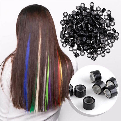 Orgrimmar Hair Extension Remove Pliers Pulling Hook 500 PCS Micro Silicone Rings Bead Device Tool Kits for Professional Hair Styling Tools Accessory (Black)