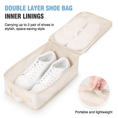 Travel Organizer,Mossio 6 Piece Various Size Durable Packing Cubes Pouch Beige