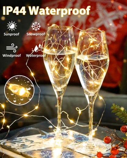 2 Pack 200 LED Fairy Lights Battery Operated with Remote, 8 Modes String Lights Indoor Outdoor, Cuttable Battery Light for Home Bedroom Wedding DIY Centerpiece Christmas Decorations (Warm White)