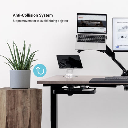 Progressive Desk Standing Desk 60x30. Dual Motor, 3 Stages Height Adjustable Stand up desks for Home Office, 60 inch -Grey Oak, Black Frame