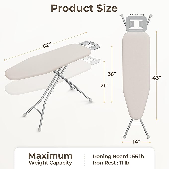 Yaheetech Foldable Ironing Board, Heavy Duty Iron Board