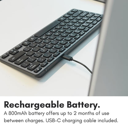 Macally Compact Bluetooth Keyboard for Mac - Premium Multi Device Connectivity - Compatible Apple Wireless Keyboard for MacBook Pro/Air, iMac, Mac mini, iPad, Laptop, and PC